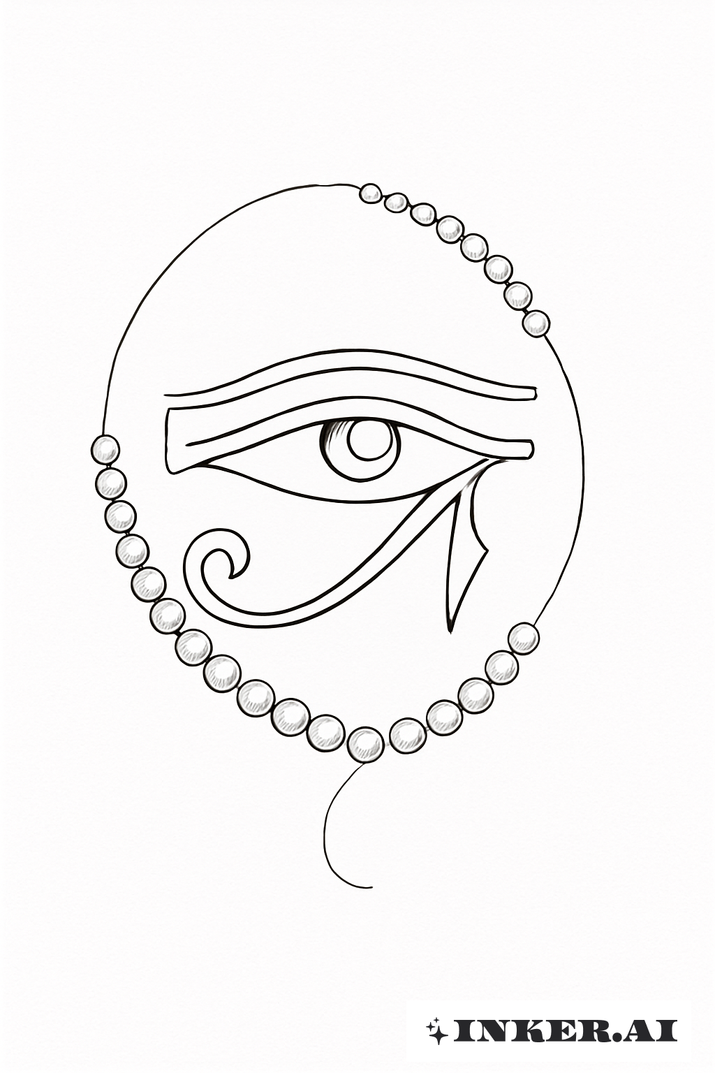 O Olho de Horus em um Fio de Pérolas
