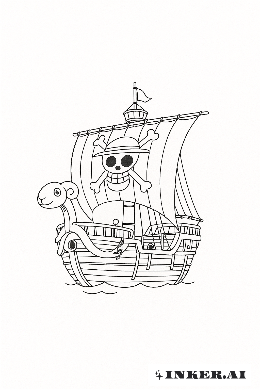 繊細なワンピース ゴーイングメリーのアウトライン