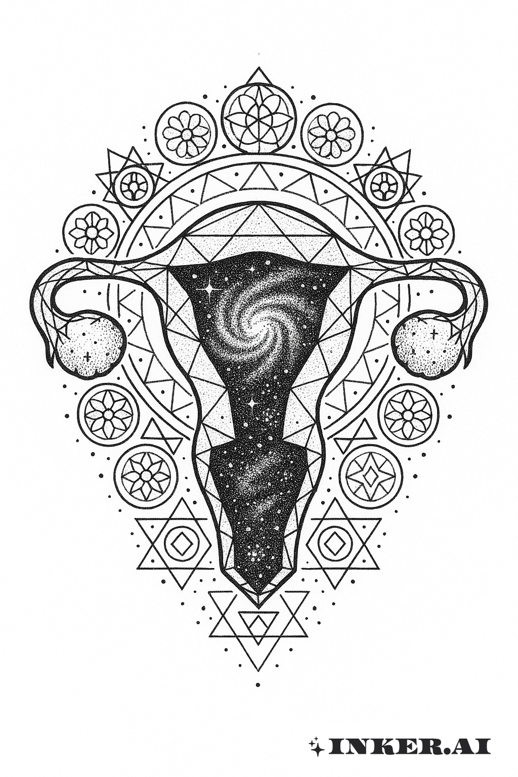 Dotwork Galaxie des Mutterleibs