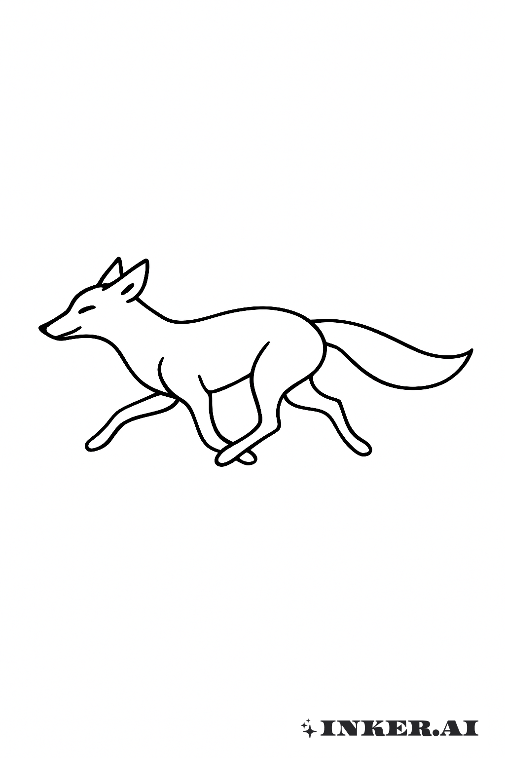 Un simple contour d'un renard courant