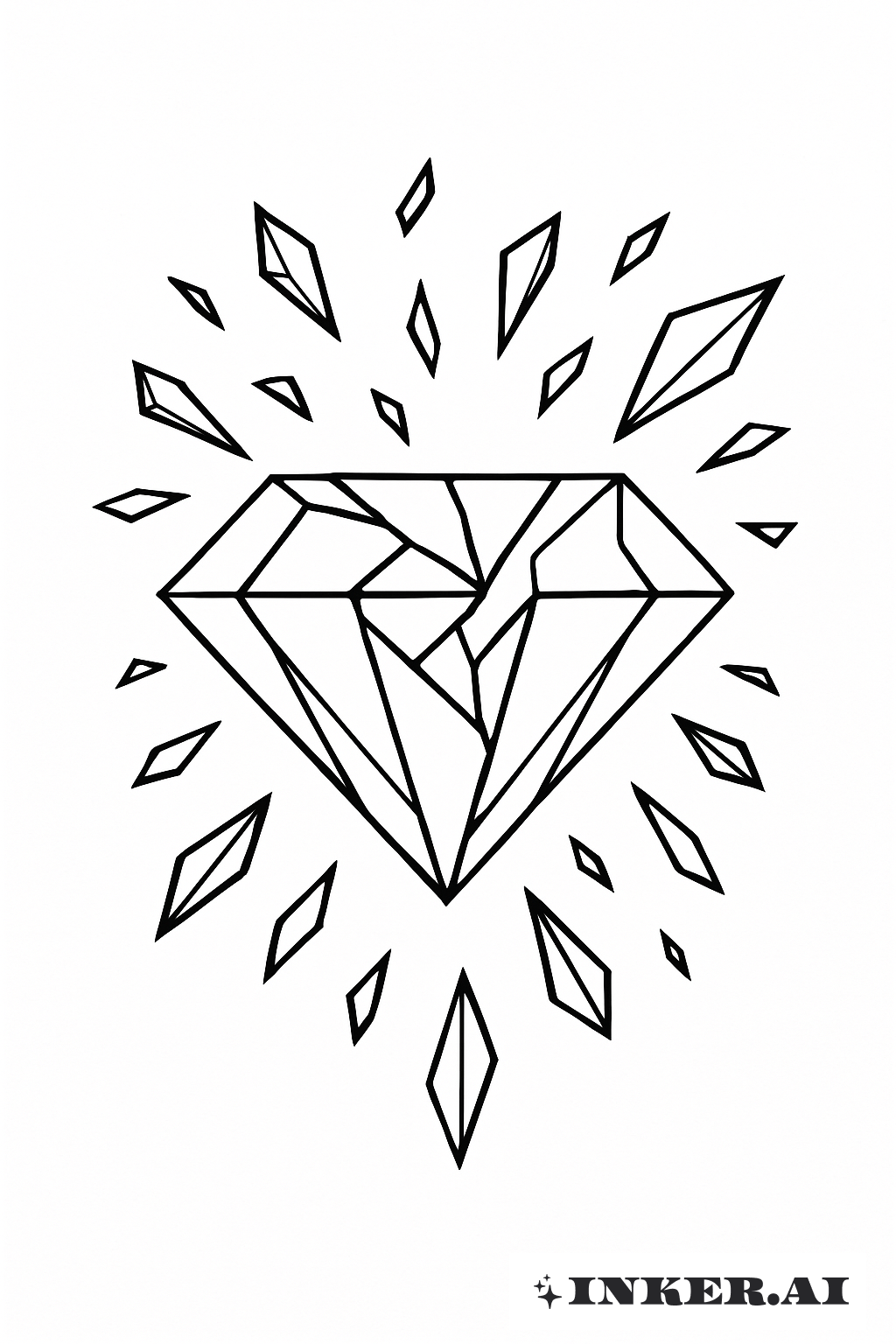 Fractured Diamond And Flying Shards