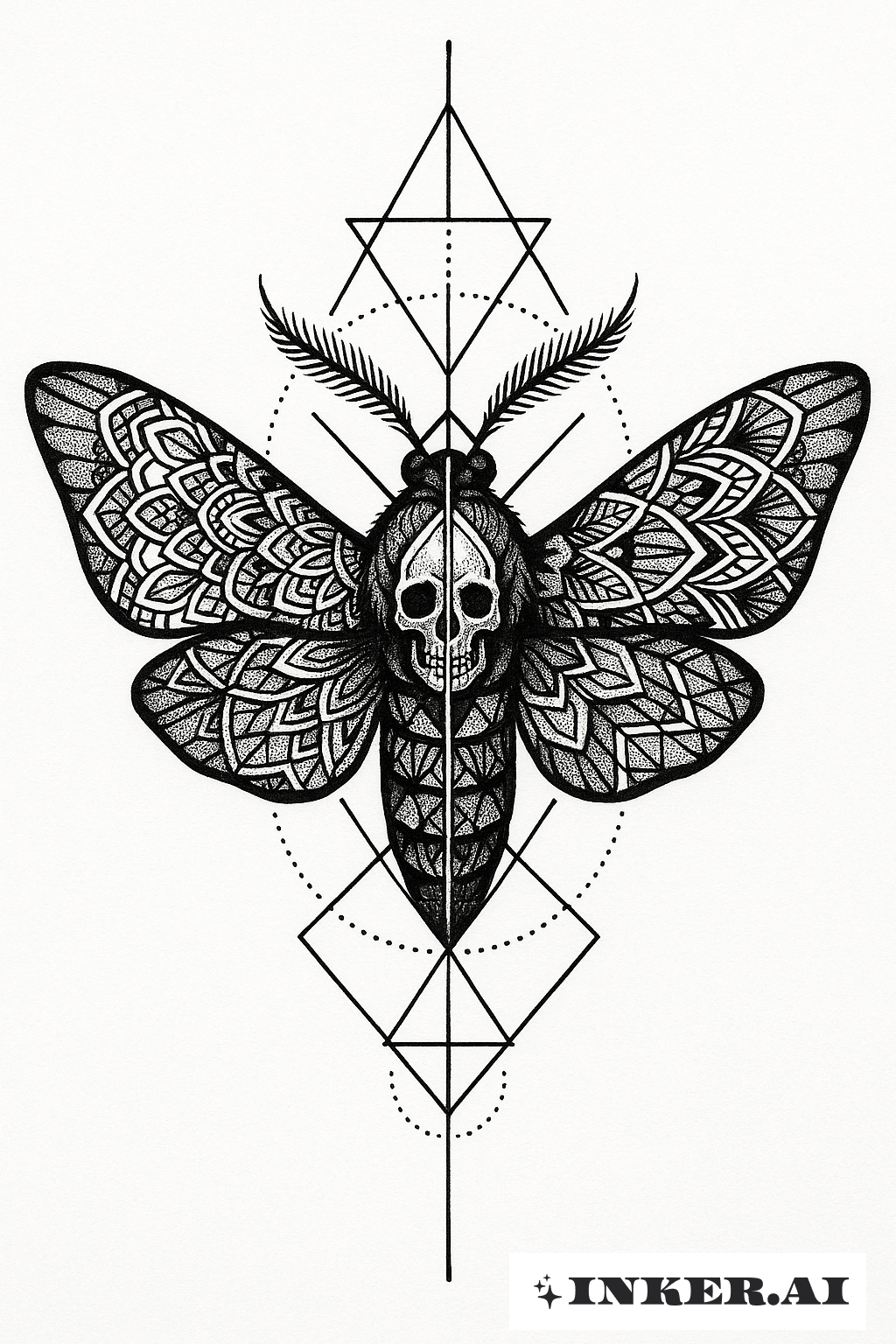 A Death Moth Split By Sacred Lines