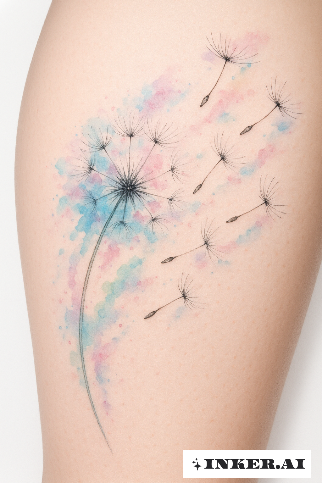 Sementes de Dente-de-leão Soprado Pela Coxa