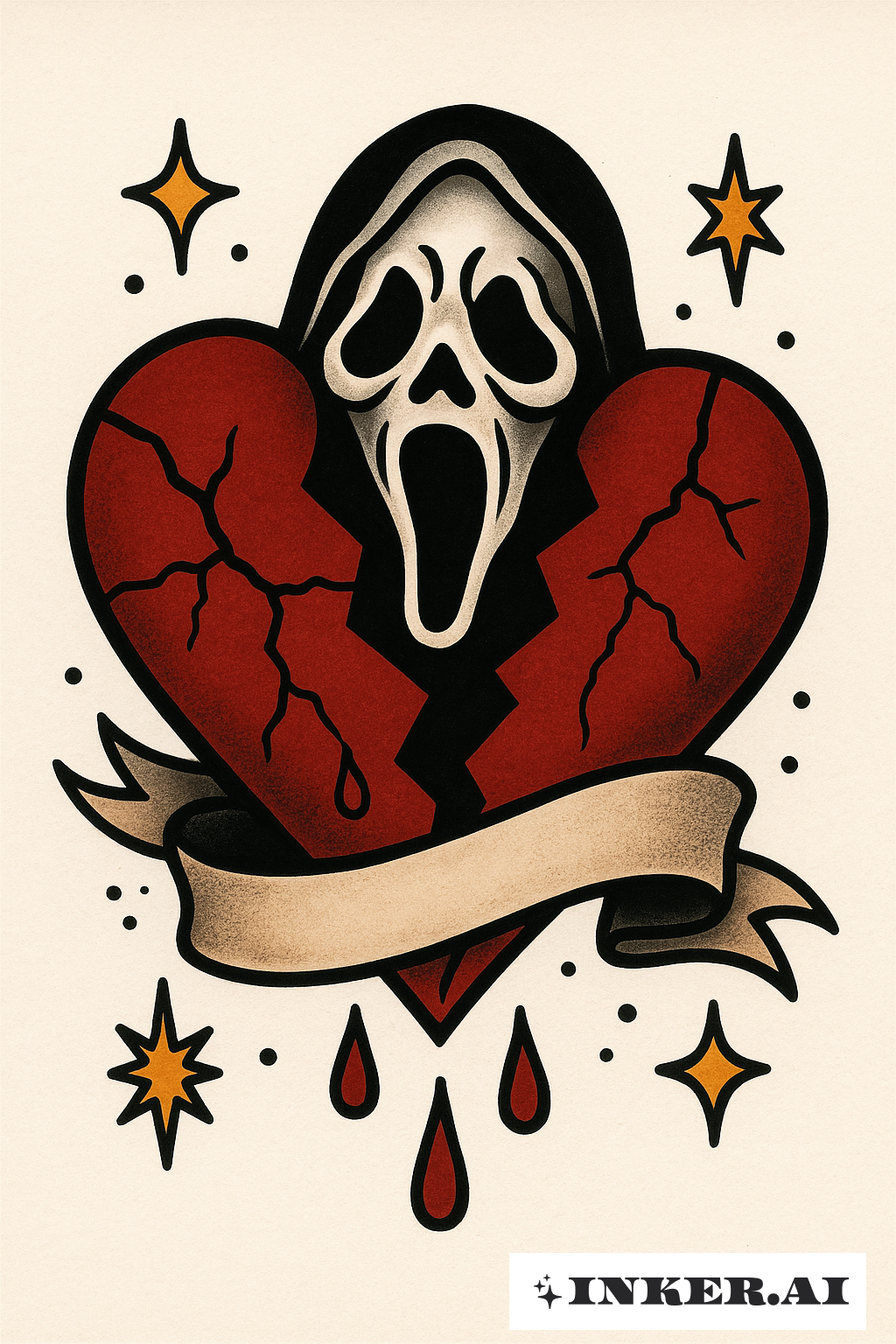A Bold Ghost Face In A Broken Heart
