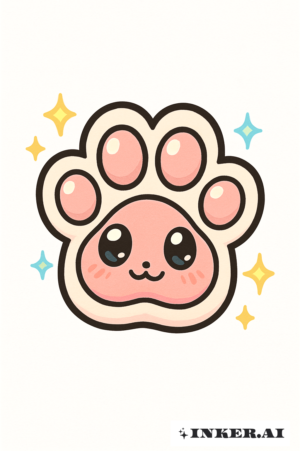 Une Patte de Chien Chibi avec Effets Scintillants