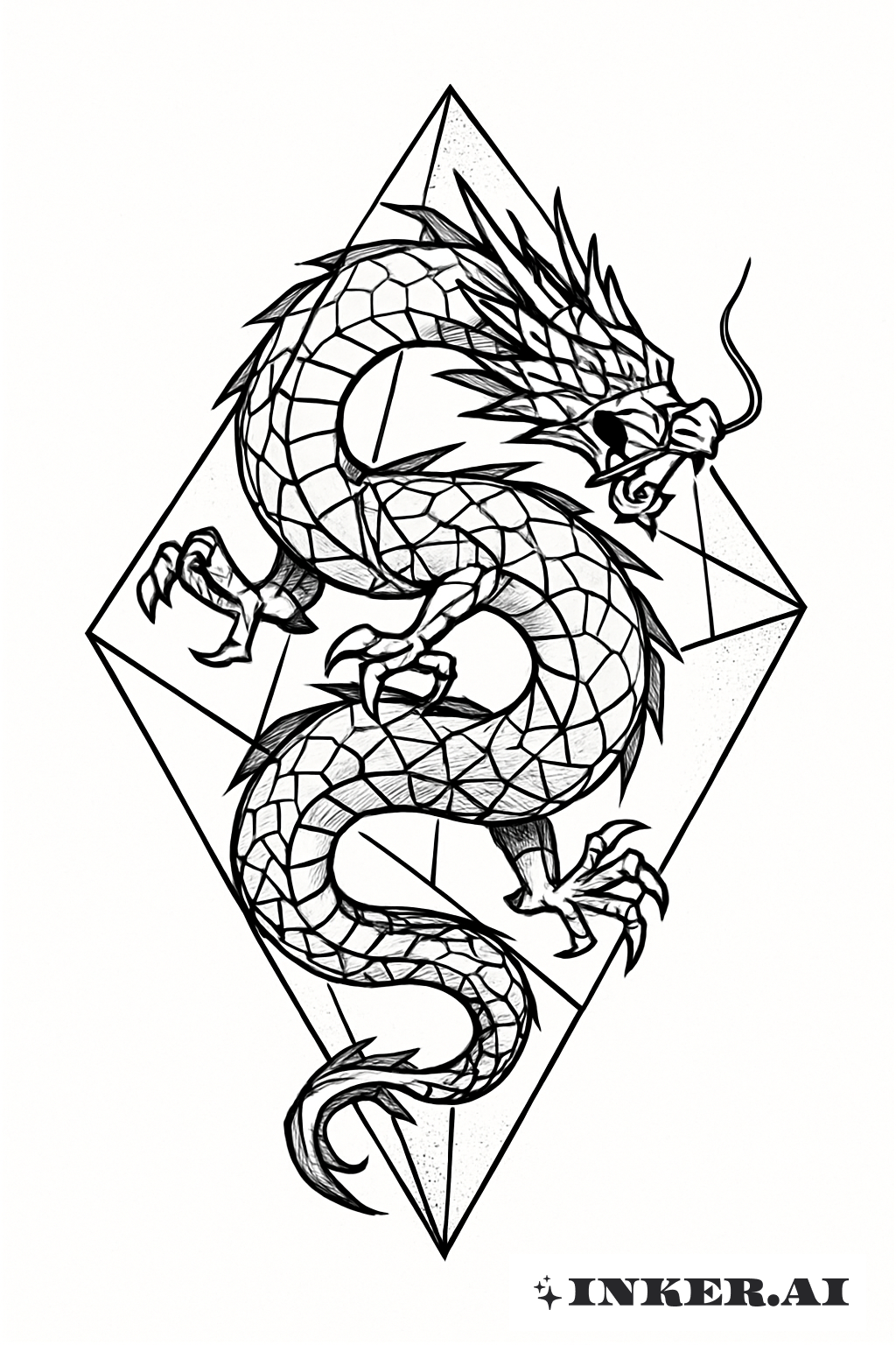 三角柱內的日本龍