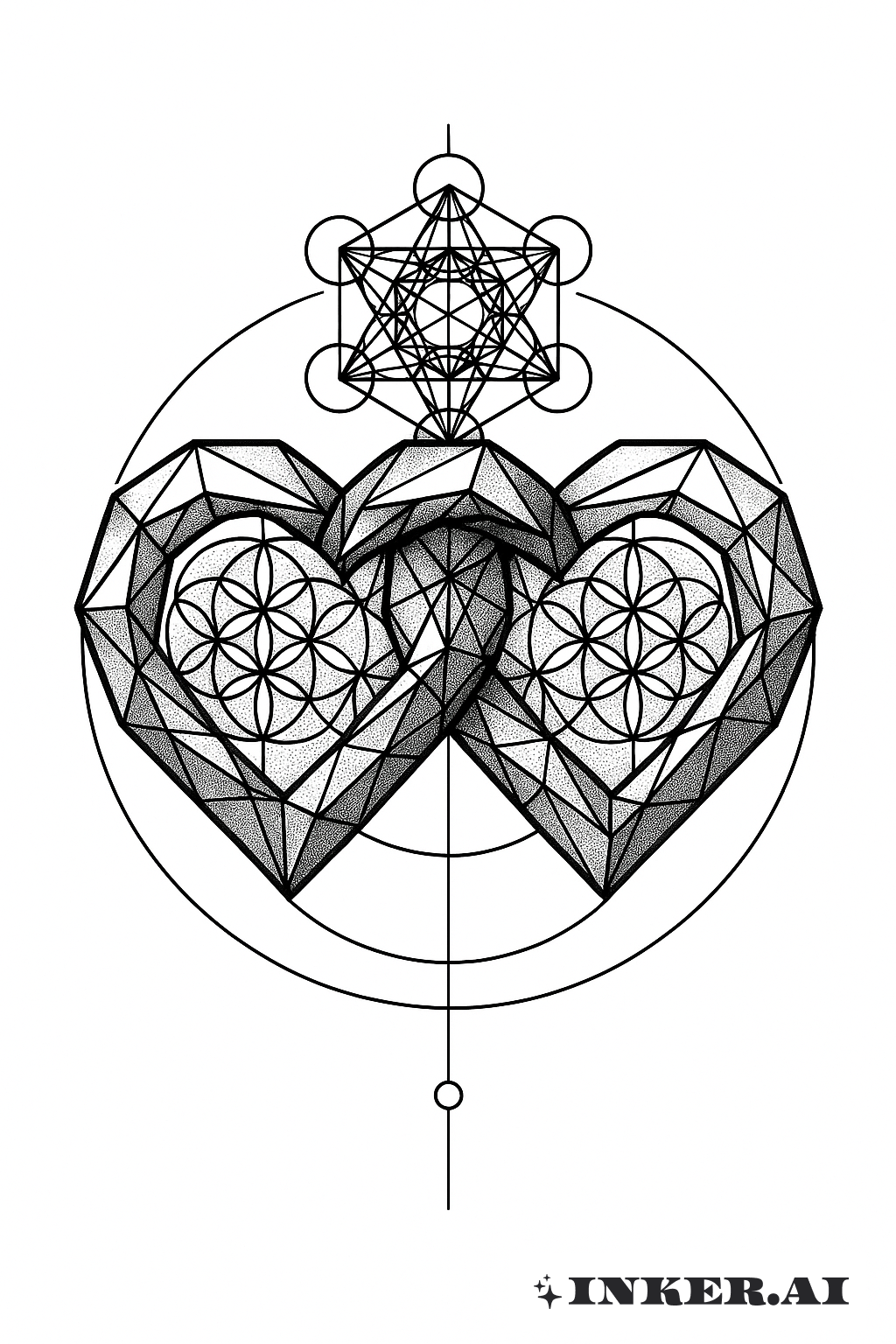Sacred Geometry Twin Flame Heart