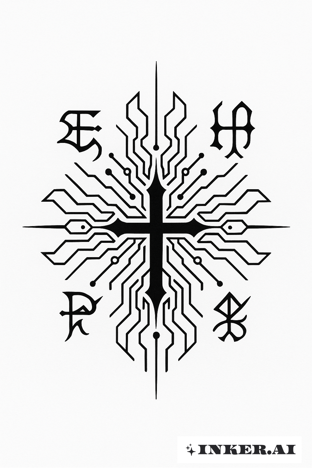 The Symmetrical Cyber Sigilism Cross Matrix