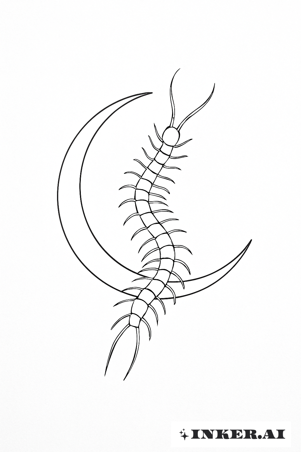 Ligne Fine de Mille-Pattes et Lune Croissante