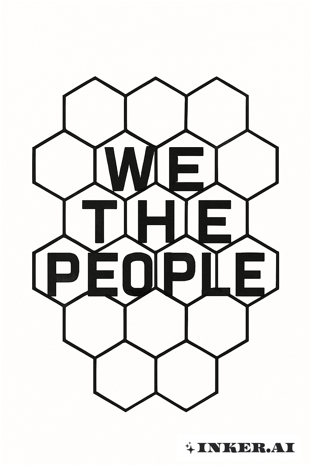 我們人民的文字以蜂巢圖案呈現