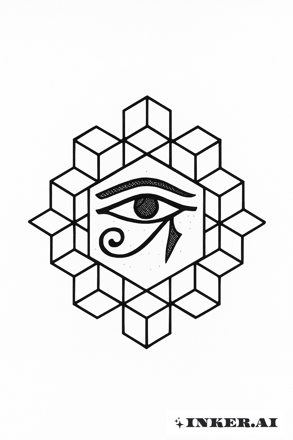 Œil d'Horus dans un Treillis Hexagonal