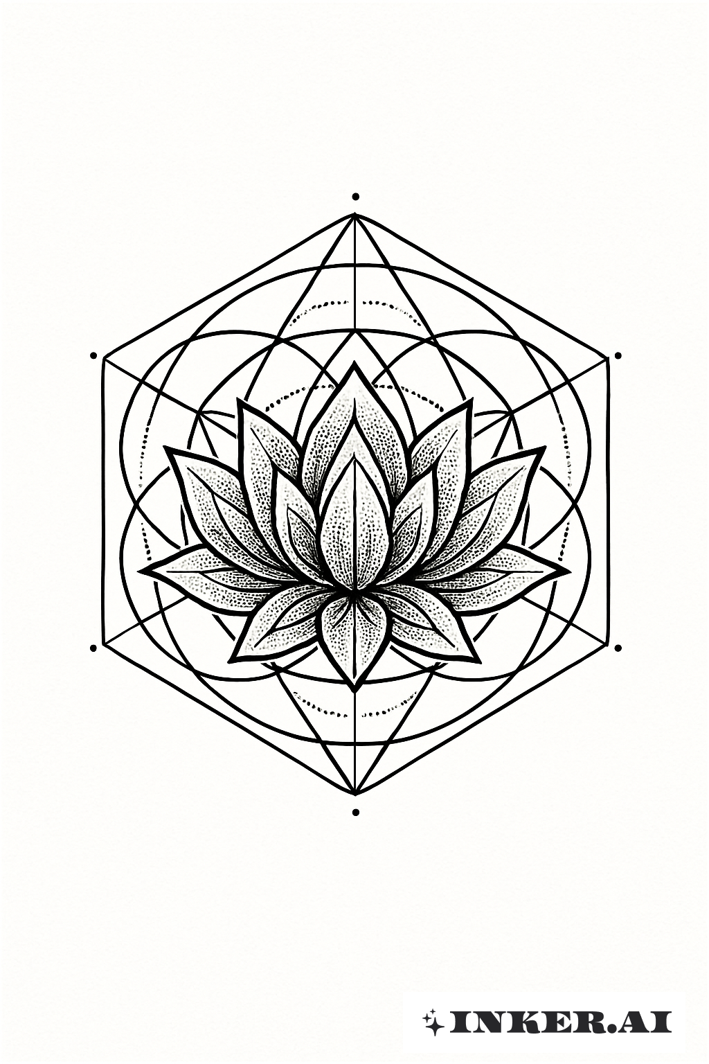 Sacred Geometry Lotus Flower Mandala