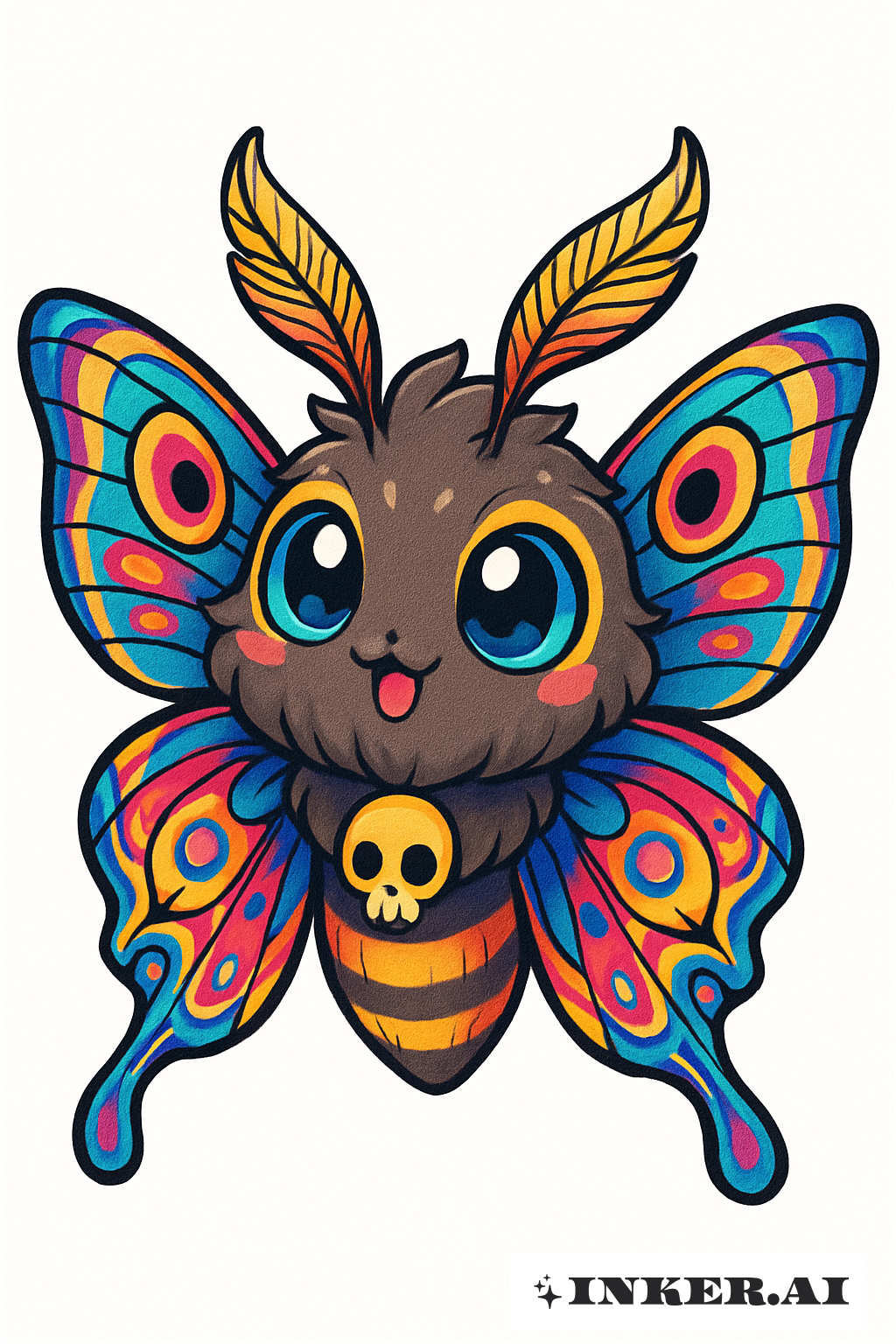 Chibi Death Moth With Oversized Eyes