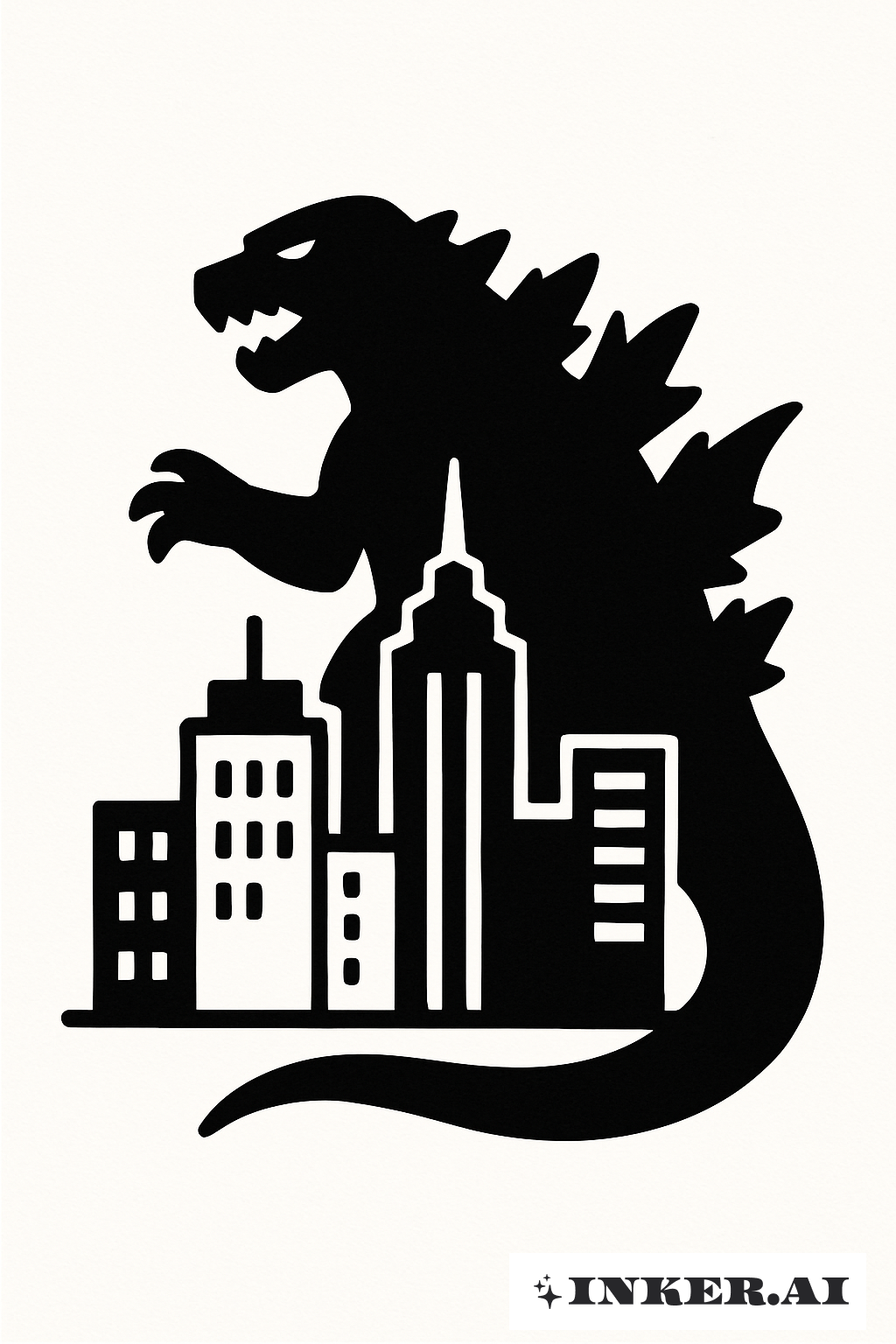 ゴジラの影が落ちる都市