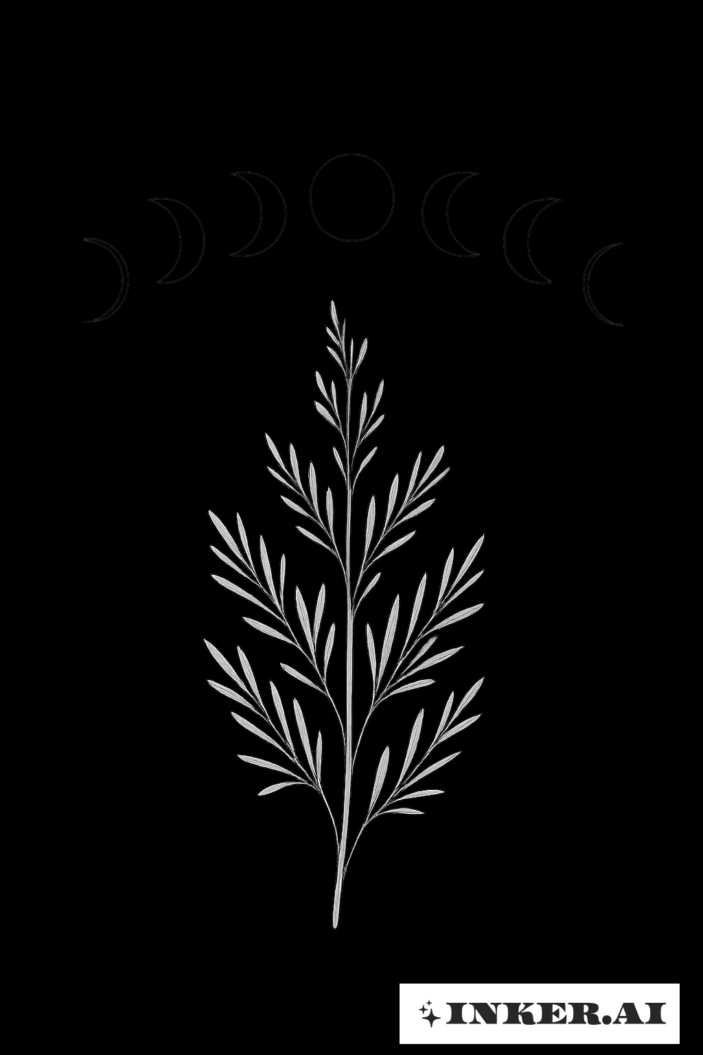 Moon Phases Above a Sagebrush Branch