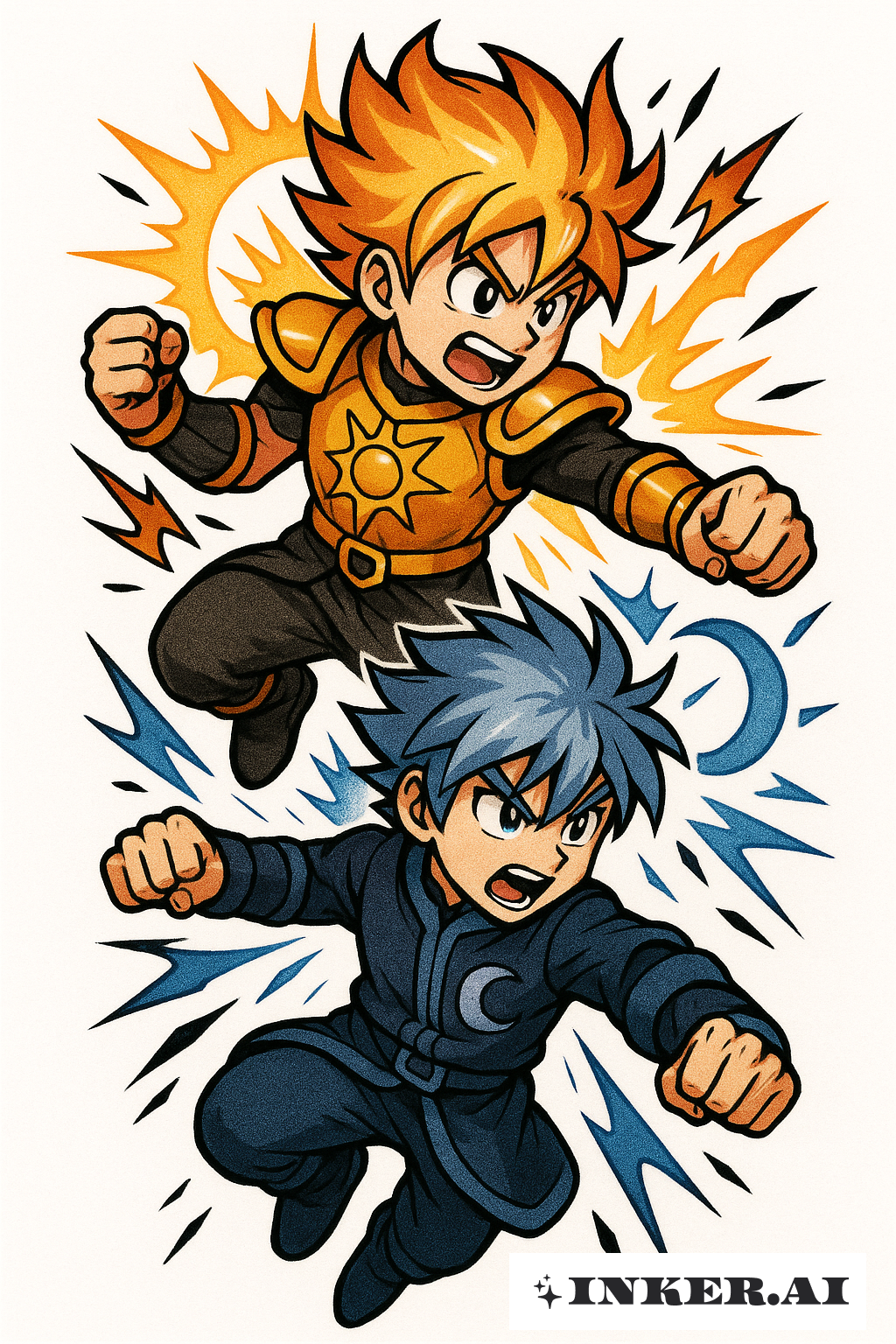 太陽と月の少年バトル