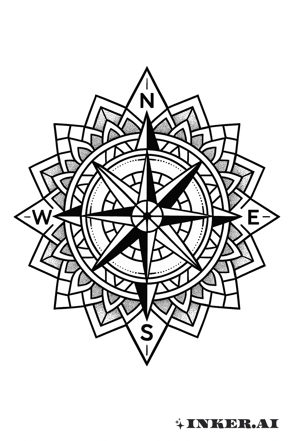 헤그세스의 도덕적 나침반의 기하학적 문신