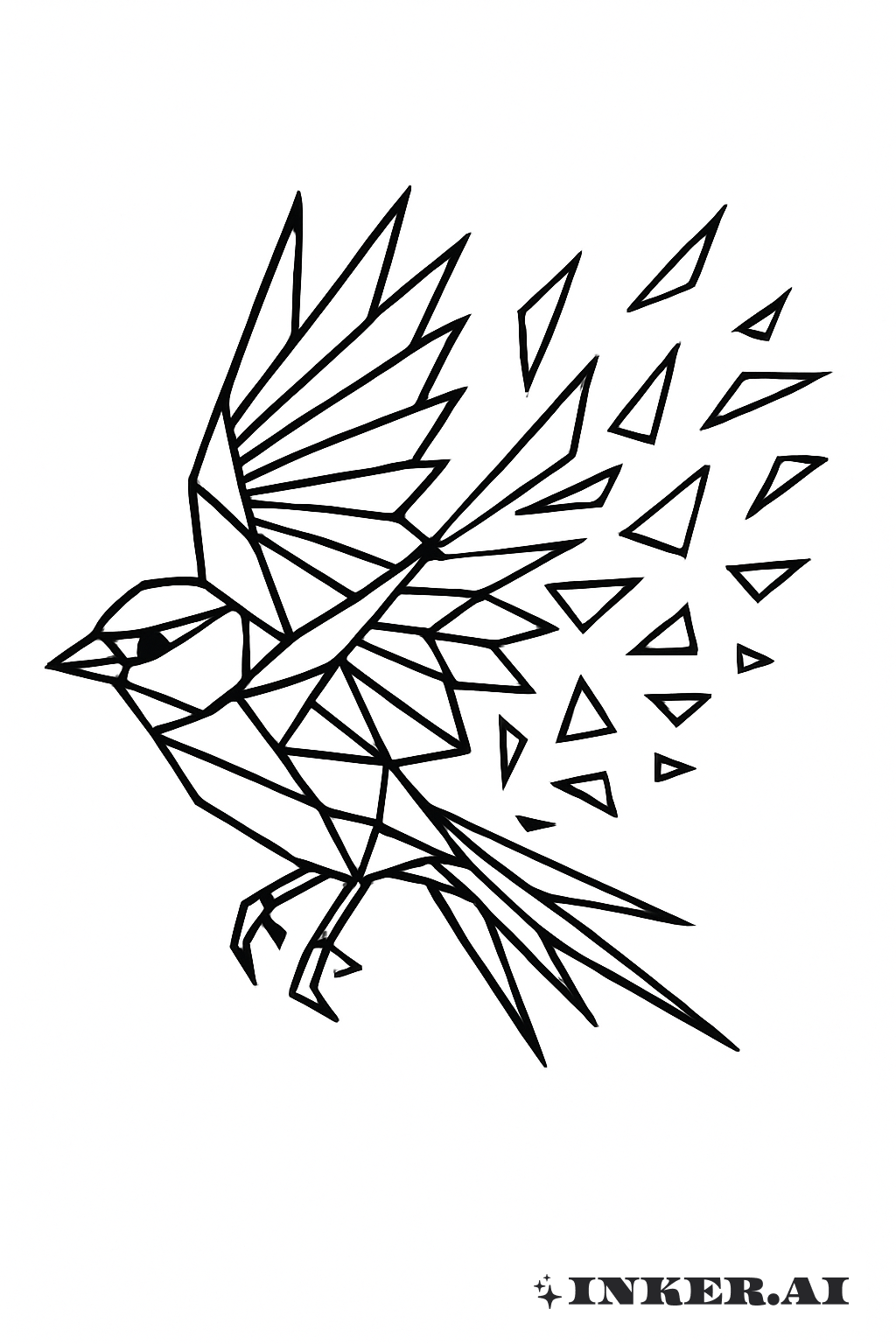 Flying Sparrow Shattering Into Triangles