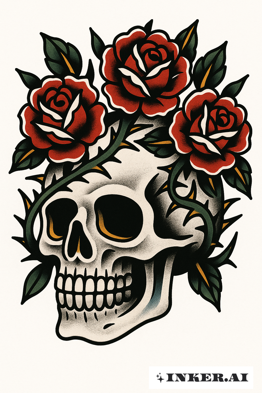 A Totenkopf Crowned With Thorny Roses