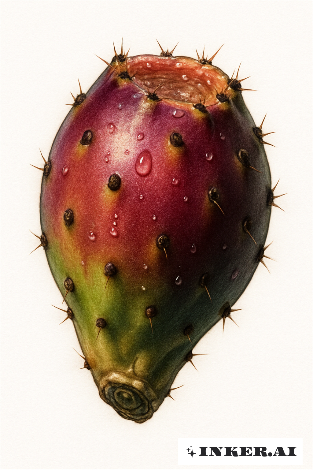 Hyperrealistische Kaktusfeige-Frucht