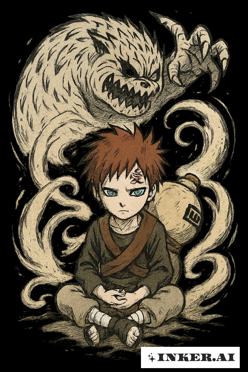 Junger Gaara und der einsame Dämon