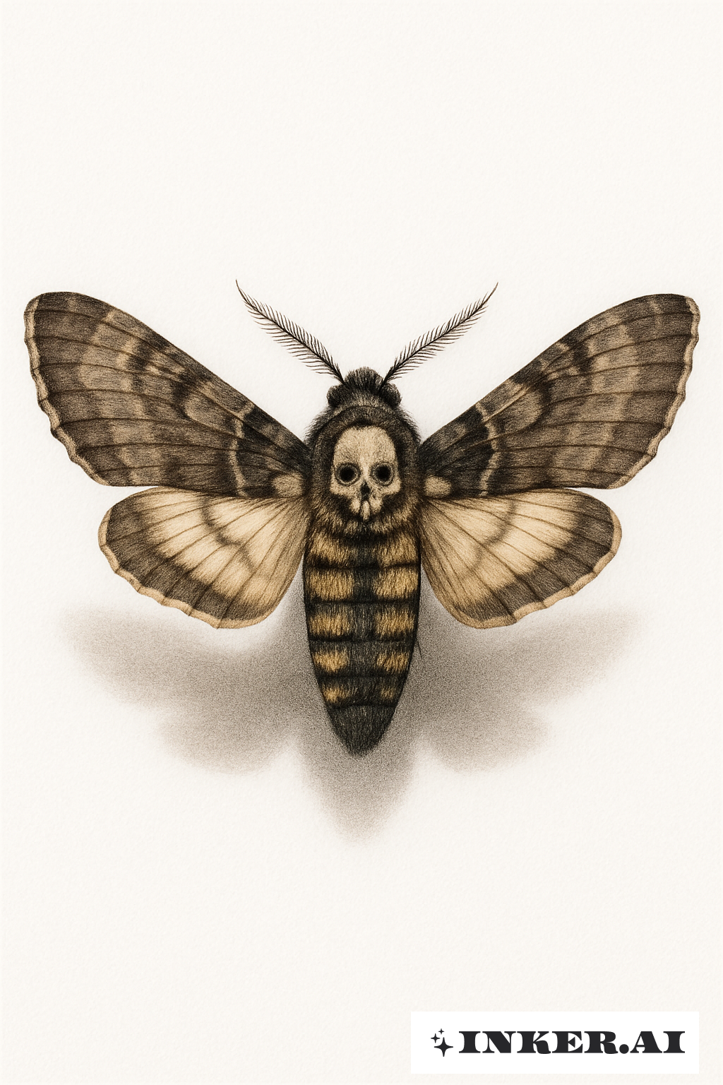 A Death Moth Casting A Soft Shadow