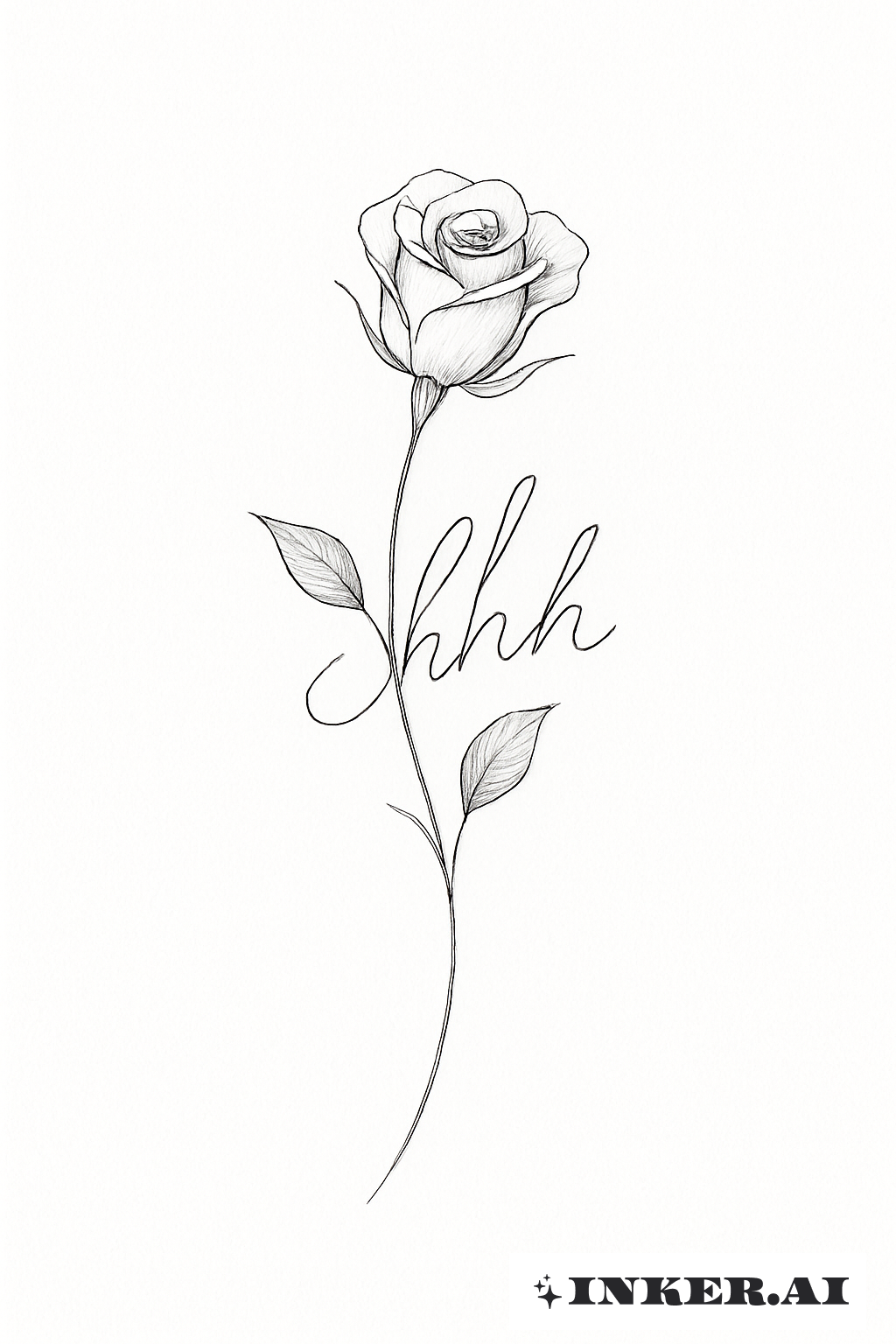 Tige de Rose Unique Orthographiant Chut