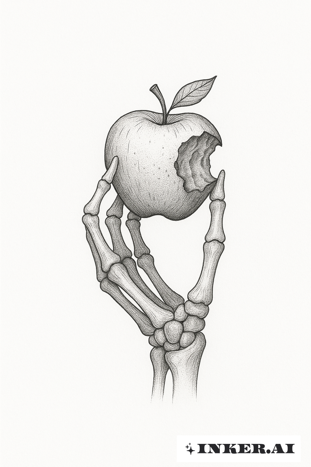 A Skeleton Hand Offering the Bad Apple