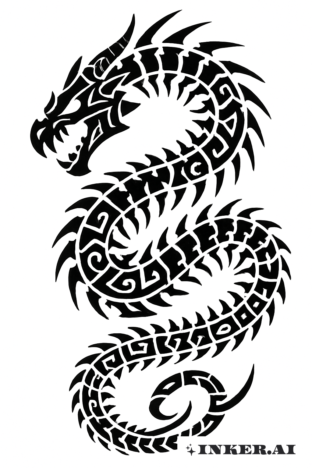 Serpentine Dragon Skeleton Glyph