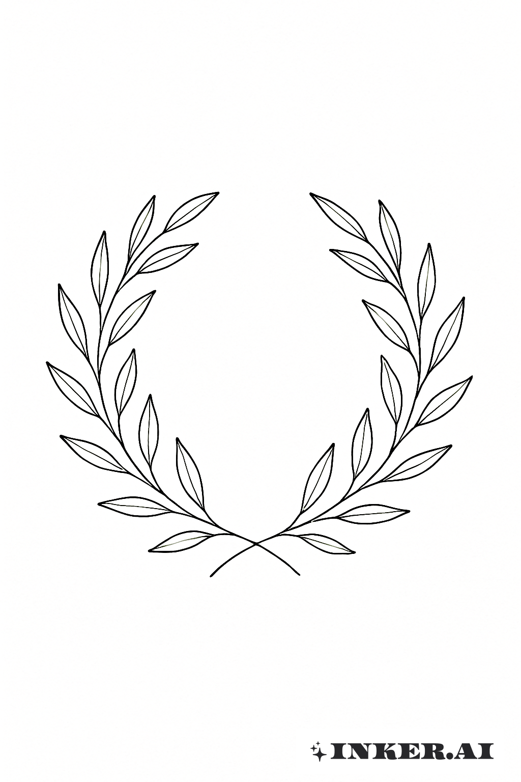 Uma Coroa de Ramos de Oliveira com Técnica Stick And Poke