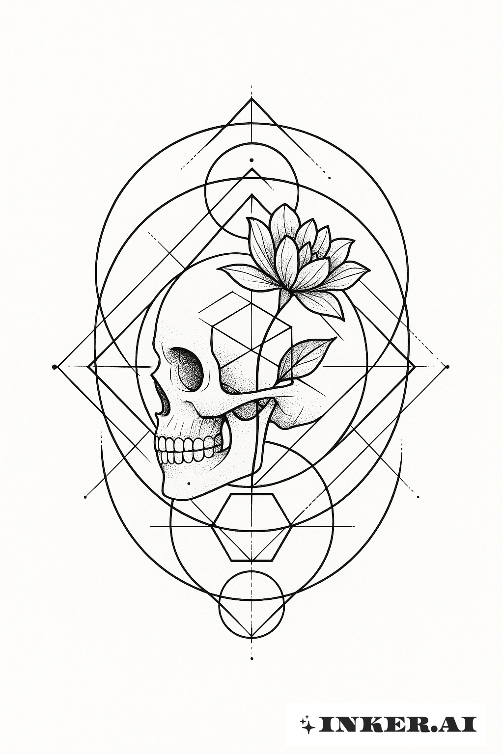 Abstrakter Kreislauf des Lebens und Todes Memento Mori