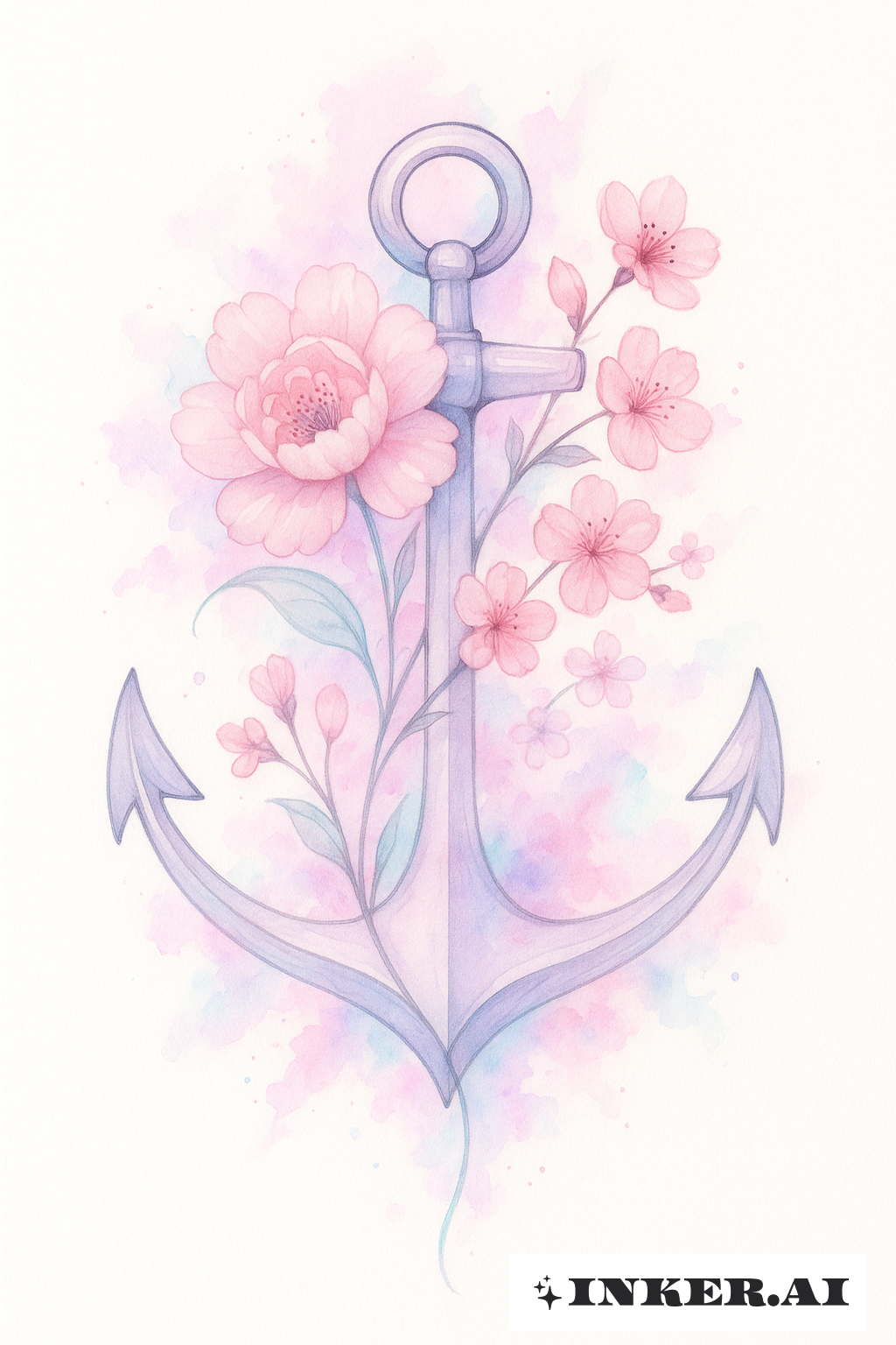 Feminine Floral Splash Anchor