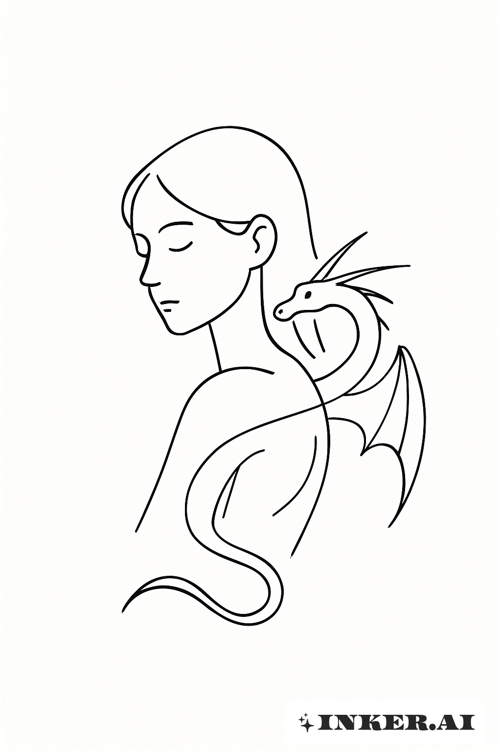 La Fille avec le Dragon en Petit Contour