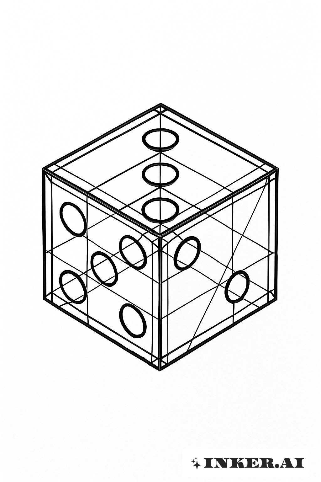 A Three-Dimensional Wireframe Dice