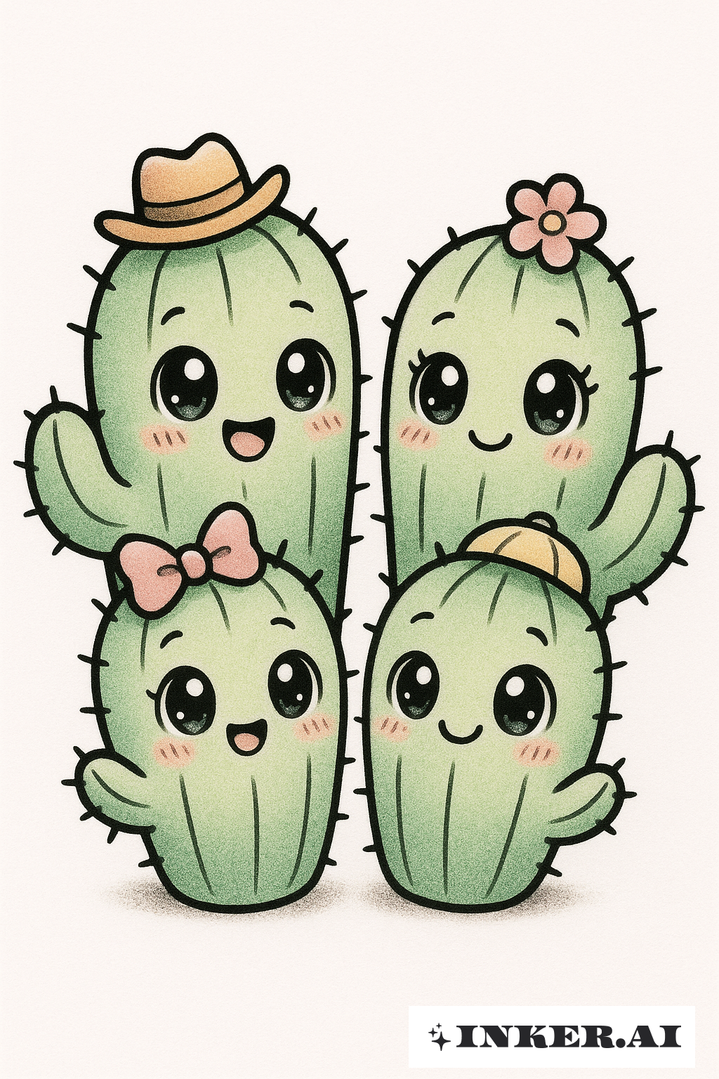 Porträt der kleinen Saguaro-Kaktusfamilie