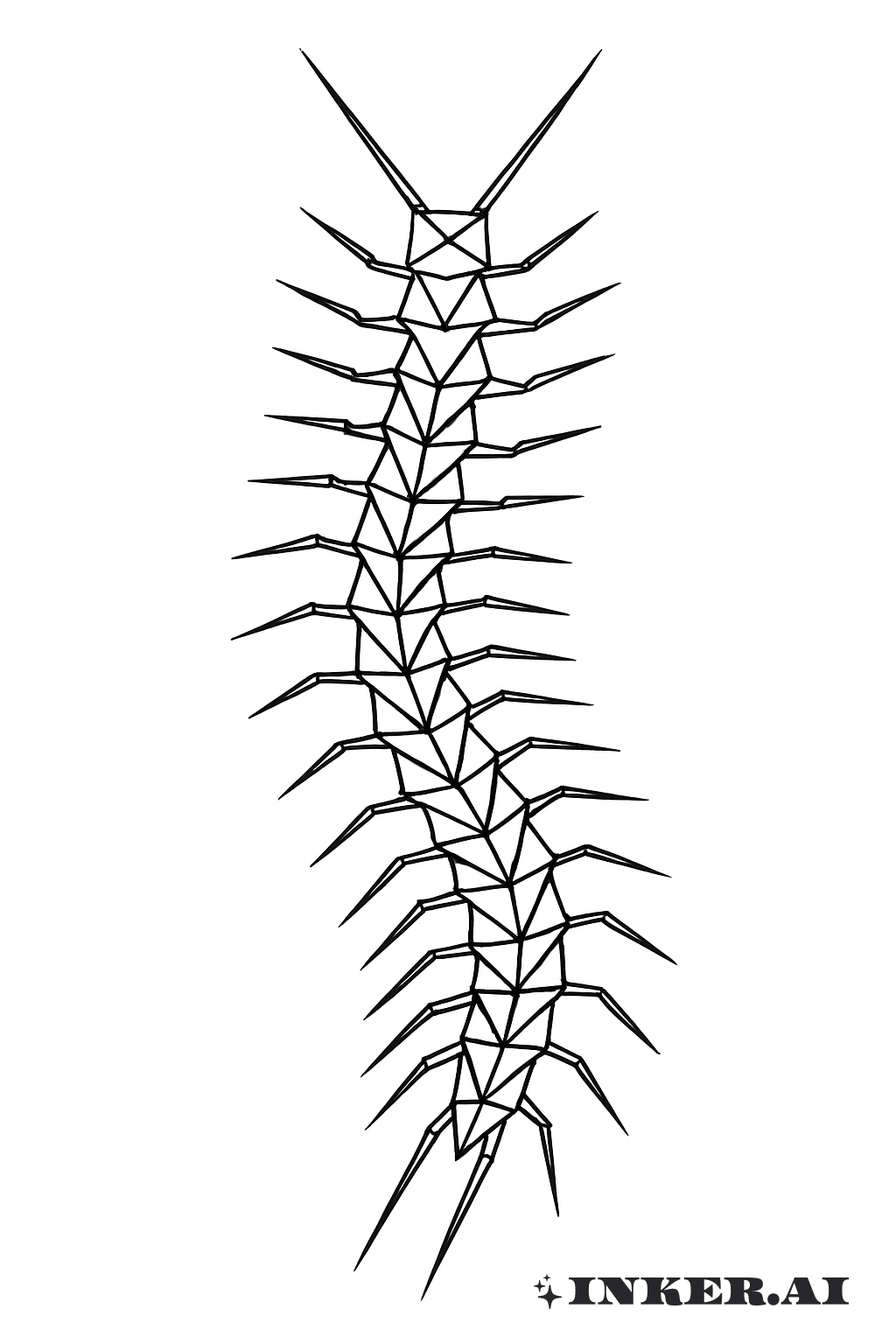 Mille-pattes Composé de Triangles et de Lignes