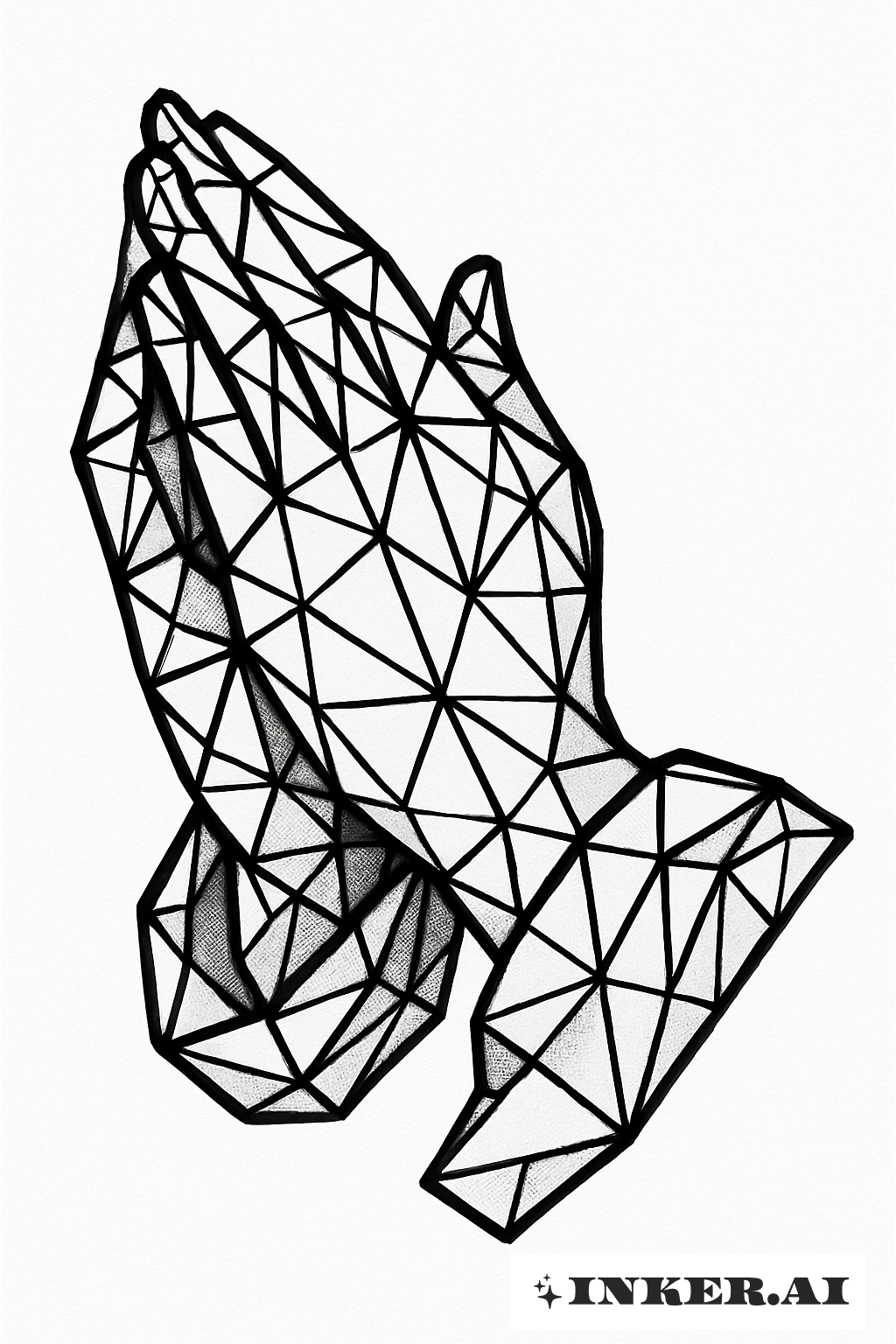 Praying Hands Composed of Triangles