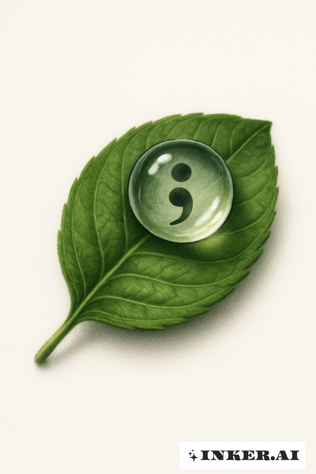 Point-virgule Rosée sur une Feuille