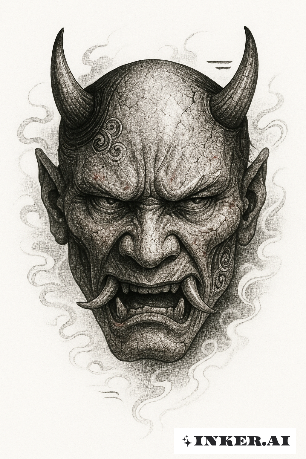 Masque d'Oni Usé par le Temps d'un Yakuza