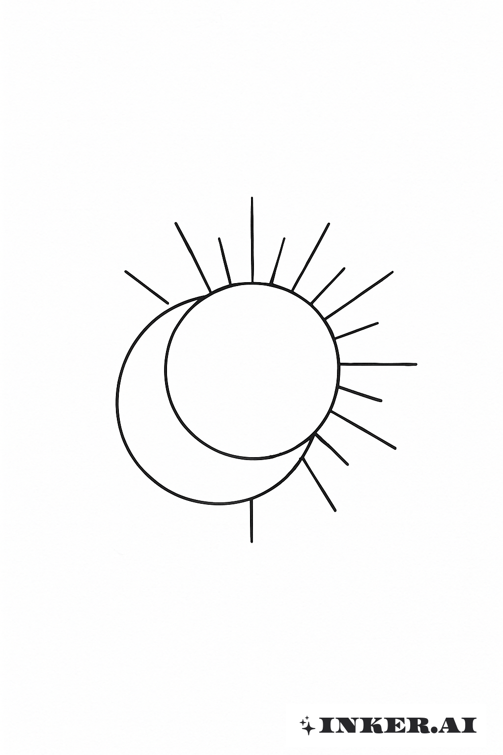 シンプルな輪郭の日と月