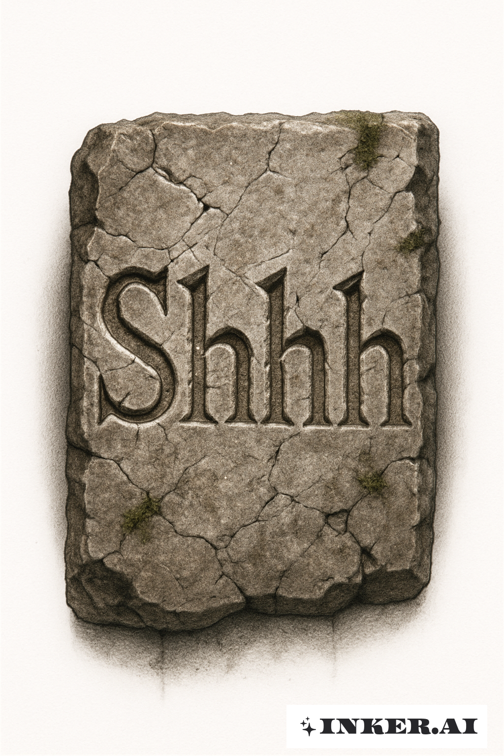 Shhh Carved Into Ancient Stone