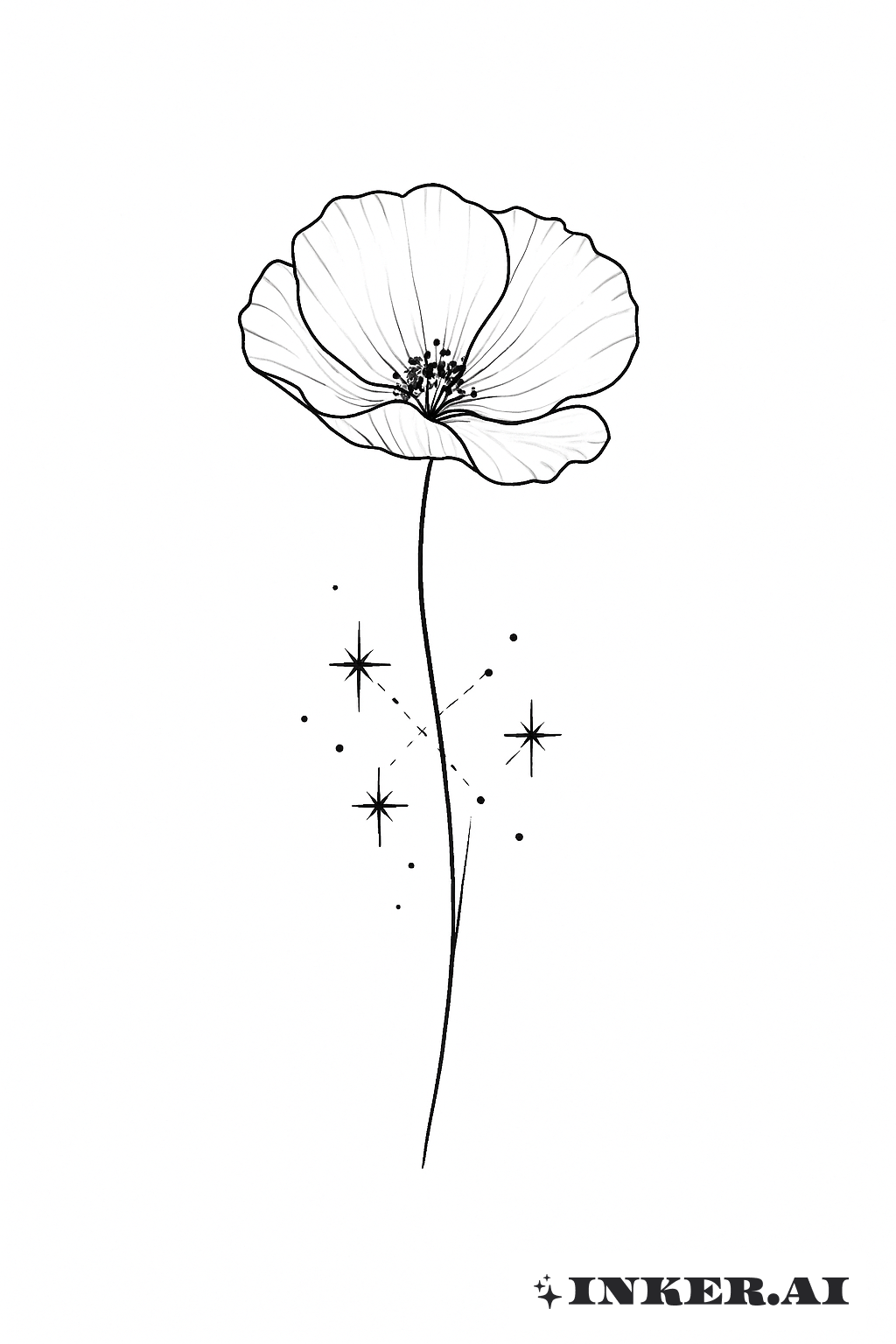 Mohnblume aus einer Konstellation