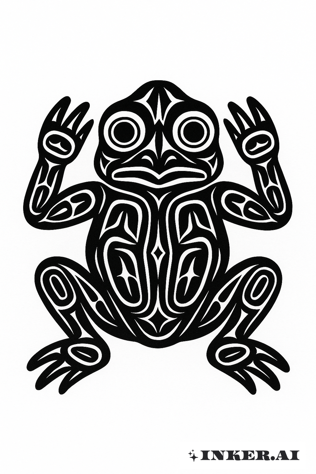 Totem de Grenouille Inspiré des Haïdas
