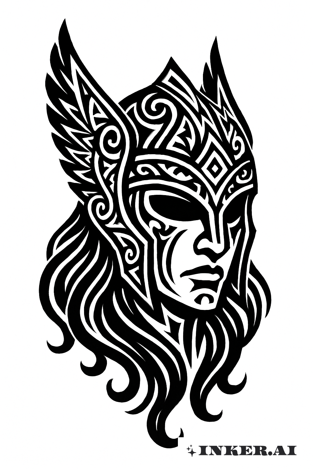 Tribal Patterned Valkyrie Helmet