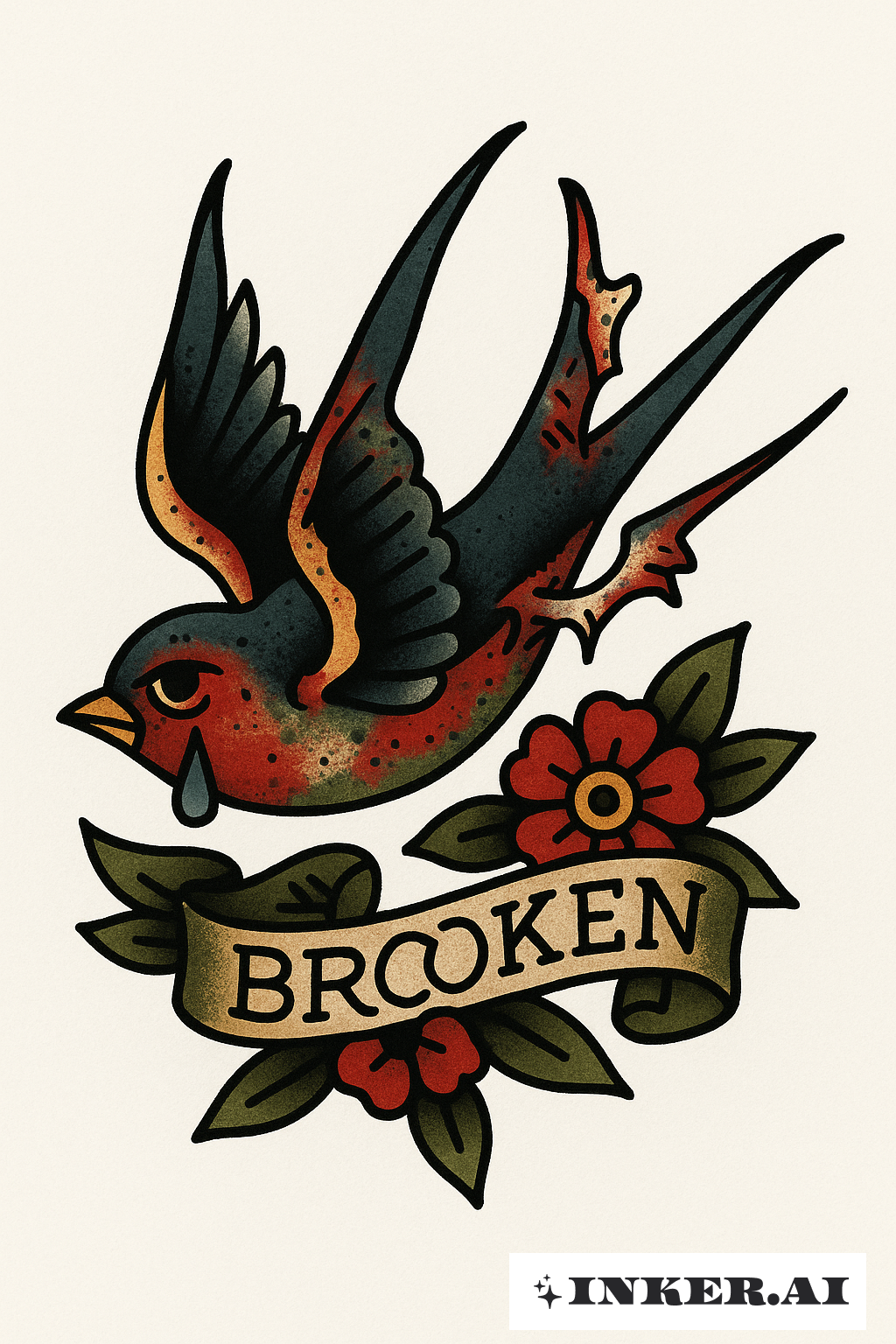 An Infected Swallow With A Broken Wing
