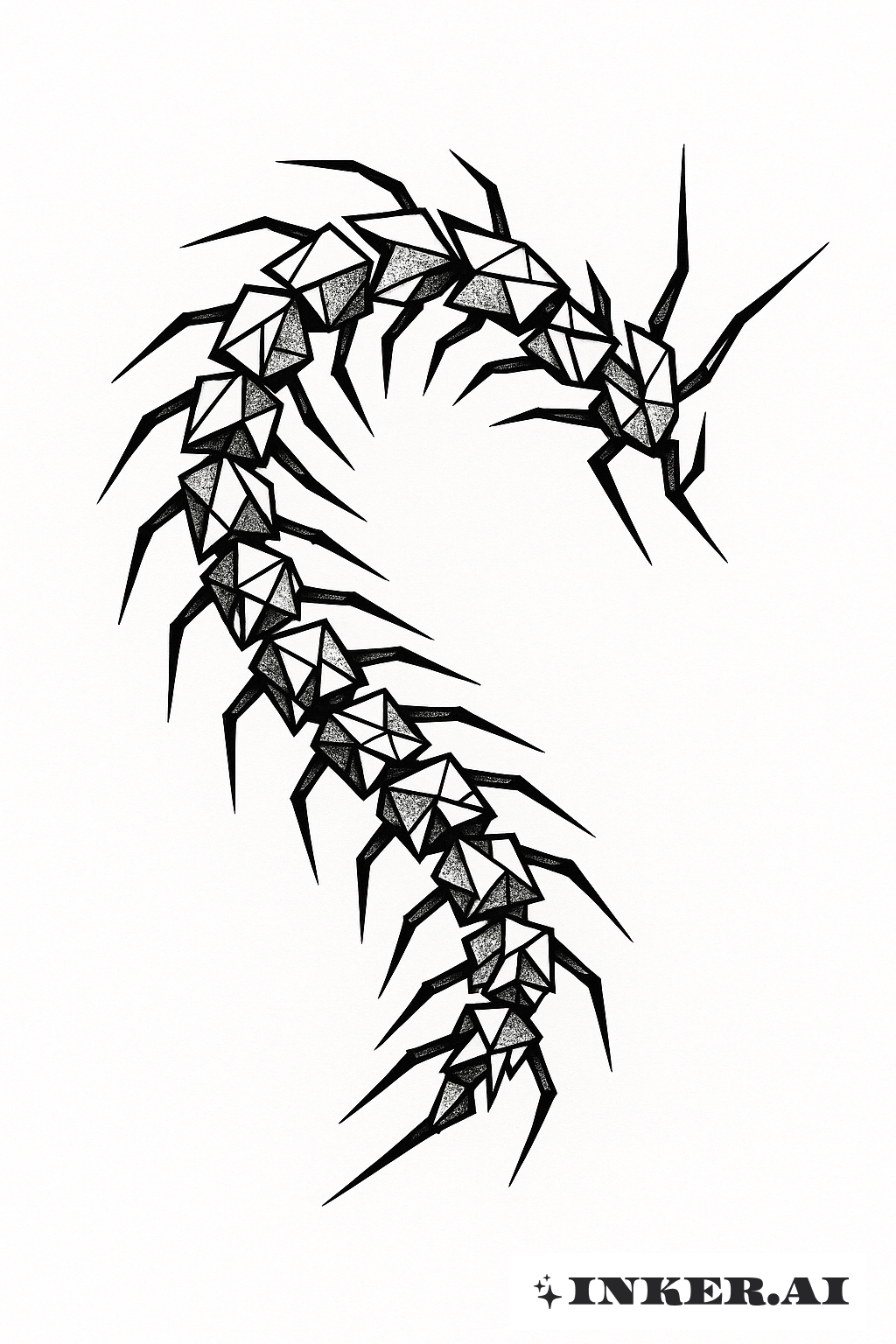 Forme de Mille-pattes Géométrique Fragmentée