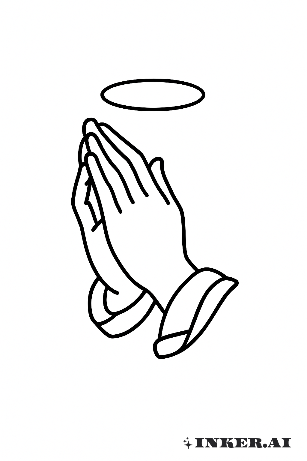 Praying Hands with a Plain Halo