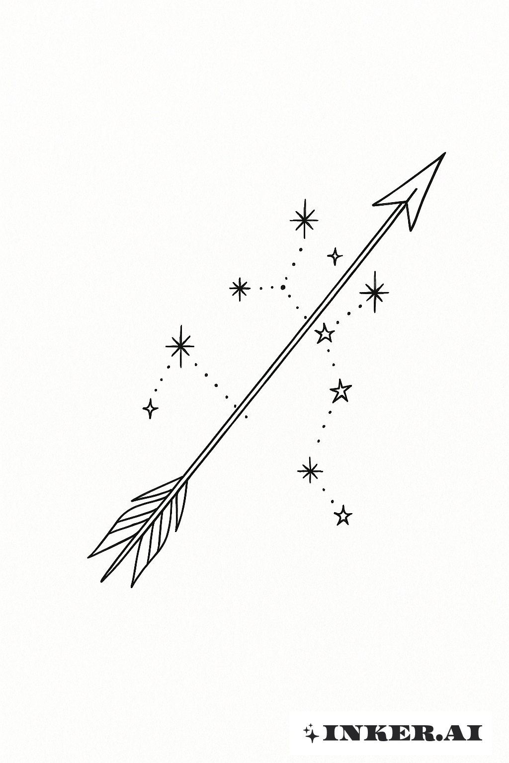 Uma Flecha Adornada Com Estrelas Sagitário