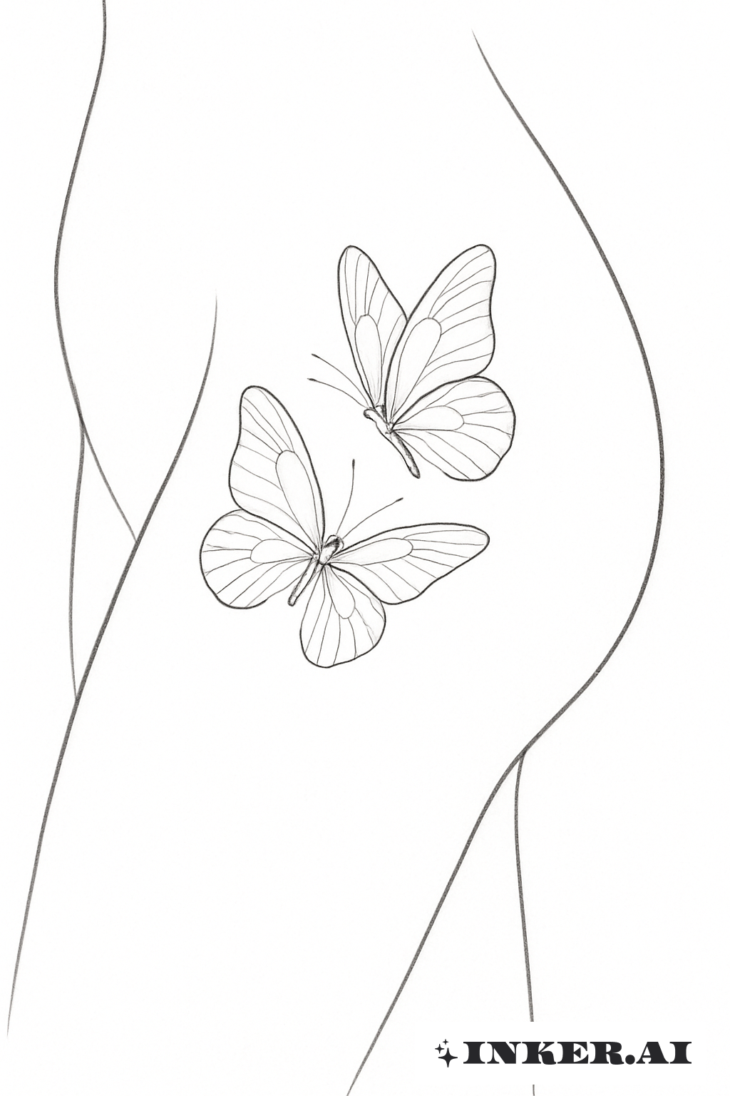 Duas Borboletas Pousando na Coxa