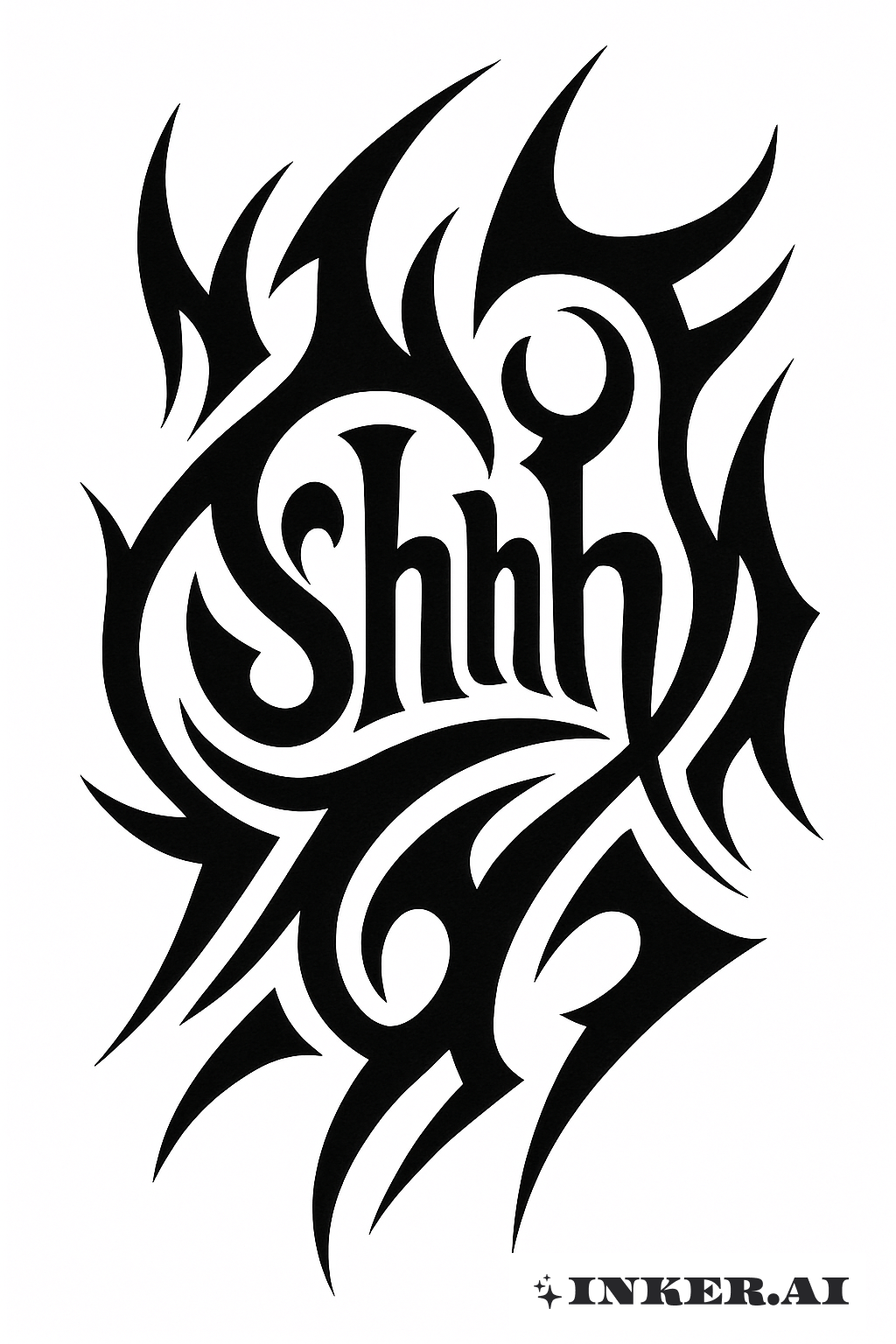 Abstract Tribal Shapes Hiding Shhh